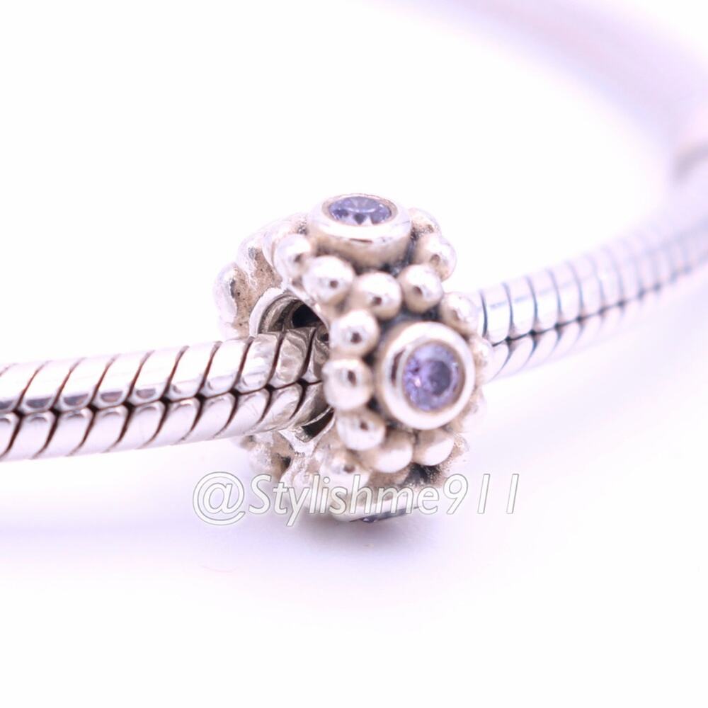 Authentic PANDORA Her Majesty Spacer with Purple Zirconia - 791122ACZ